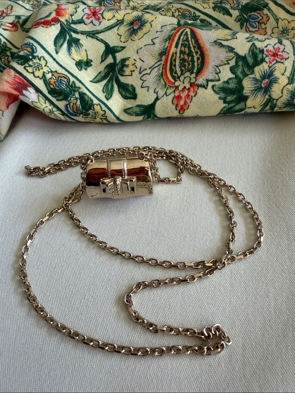 Gold-Tone Christian Louboutin Necklace Bag Motif Authentic